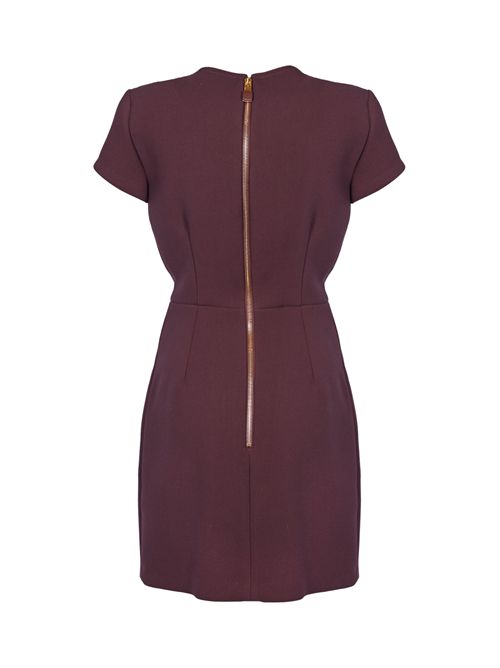 Abito in doppio crepe con dettagli e logo effetto pelle Elisabetta Franchi | AB81957E2EA4